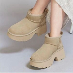 UGG Classic Ultra Mini New Heights Beige Women’s Boots Size 10 NWT